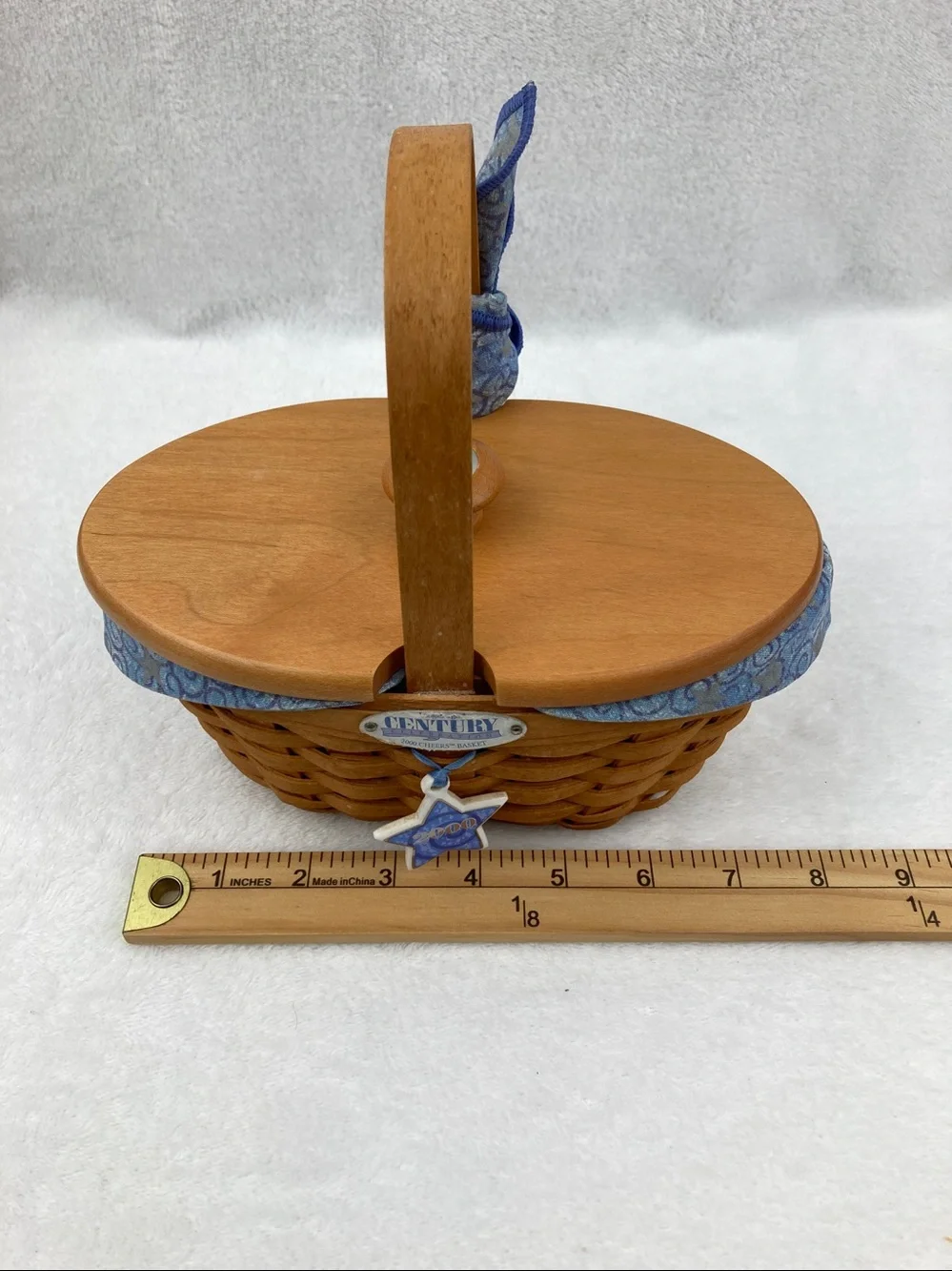 VTG Longaberger Century Celebration 2000 Cheers Basket with Lid 8”